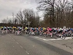 La tête du peloton à la fin de la seconde boucle de l'étape
