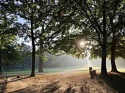 La pelouse des Anglais et dans le fond, le ravin du bois de la Cambre