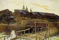Le Village de Porog sur l'Onéga (1911).