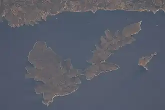 Vue aérienne de l'île