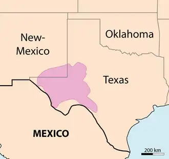 Délimitation du Bassin permien américain.