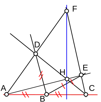 Construction d'une perpendiculaire avec la règle et l'empan