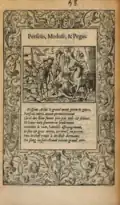 Persée, Méduse et Pégase, gravure de Bernard Salomon publiée dans la Métamorphose d'Ovide figurée par Jean de Tournes dans l'édition de 1564.