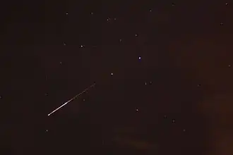 Une étoile filante lors des Perséides à Austin (Texas).