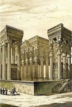 Reconstruction de l'Apadana, par Charles Chipiez (1884)