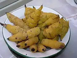 Tubercules cuits d'oca (Oxalis tuberosa) et mashua (Tropaeolum tuberosum).