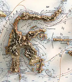Carte de Sulawesi (Célèbes) avec les îles Banggai