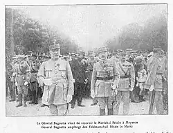 Avec Pétain à Mayence en 1920.