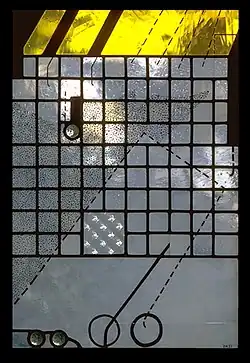 Peter Mollica, dessin sur verre 1a (1977), détruit.