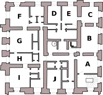 Plan de l'attique du Petit Trianon