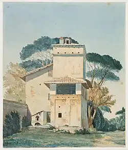 L'Atelier de Raffael dans les jardins de la Villa Borghèse à Rome (entre 1805 et 1838), aquarelle, Statens Museum for Kunst, Copenhague