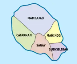 Carte des municipalités de l'île.