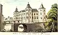 Vue du château vers 1840-60. Dessin de Philippus van Gulpen&nbsp;(nl) (1792-1862)