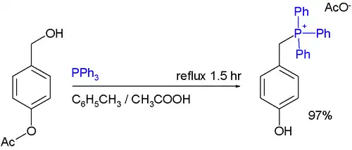 Phosphonium Acetate Synthesis from benzyl alcohols