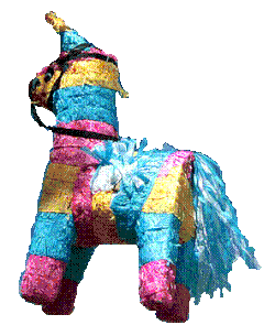 Piñata multicolore (bleu, jaune, rose)