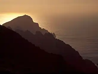 Le site de Capu Rossu au couchant