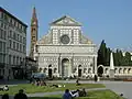 La façade de l'église du couvent de Santa Maria Novella