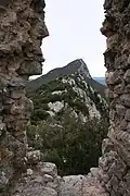 Le pic Saint Loup vu du château.