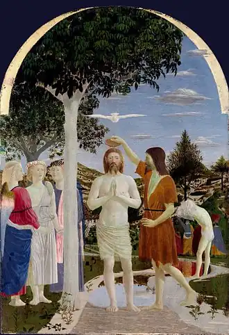 Piero della Francesca, Baptême du Christ (Piero della Francesca), 1448-1450.
