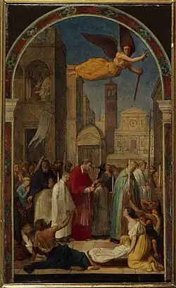 Procession de saint Charles Borromée pendant la peste de Milan, esquisse pour la peinture murale de l'église Saint-Sulpice, 1861, Paris, musée Carnavalet.