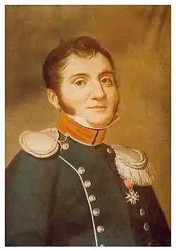 Pierre Barois, pastel réalisé par sa femme "Anne" Hippolyte Thirza Leconte à Auxerre (Yonne) vers 1815. La Légion d'honneur a été collée par la suite.