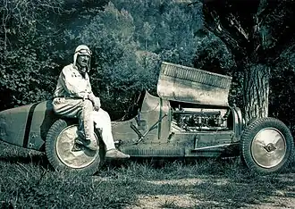 Pierre Coutras et sa Bugatti 35A "Técla" en 1934
