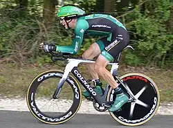 Photographie présentant Pierre Rolland, huitième du Tour 2012.