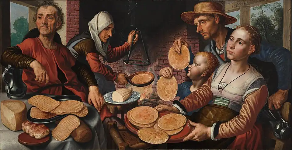 La Cuisson des crêpes dans la boulangerie.