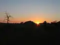 Un coucher de soleil sur Pilanesberg.