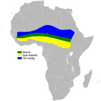 Description de l'image Pinarocorys erythropygia distribution map.png.