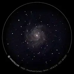 La galaxie du Moulinet vue avec un télescope amateur (EVscope).