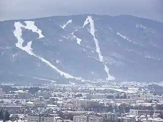 Vue aérienne de la station.