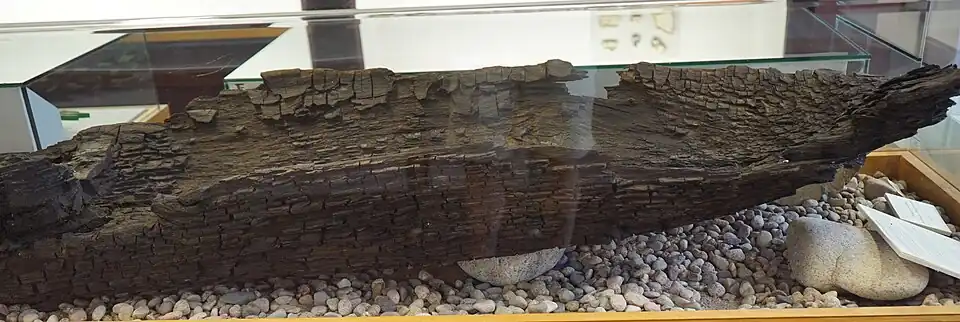 Pirogue de navigation sur la Moselle au IIe&nbsp;siècle.