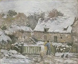 Pissarro, Ferme à Montfoucault : effet de neige Ashmolean Museum, Oxford