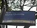 Plaque de la rue Maria Quitéria dans le quartier d'Ipanema à Rio de Janeiro.
