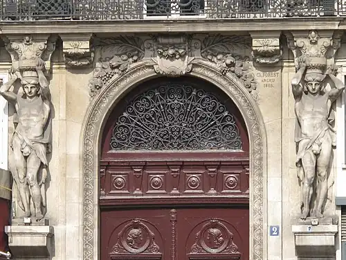 Atlantes (1866) au 2, place d'Estienne-d'Orves à Paris.