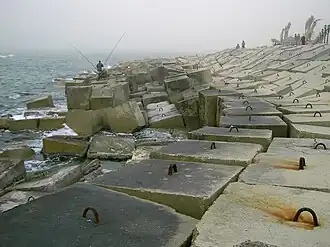 Rivage alexandrin le long de la jetée.