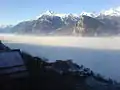 Plaine du Rhône sous le brouillard