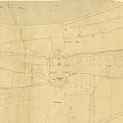 Plan masse du château et des jardins vers 1824, cadastre napoléonien.