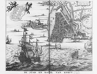 Plan de Corfou en 1688