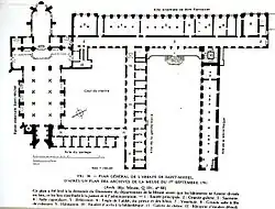 Plan de l'abbaye en 1791.