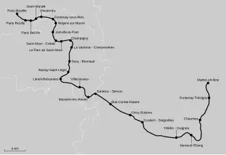 Voir la carte de la ligne.