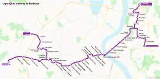 Voir la carte de la ligne.