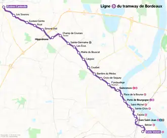 Voir la carte de la ligne.