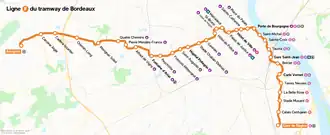 Voir la carte de la ligne.