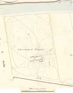 Plan cadastral napoléonien du domaine de Fromont, vers 1815.