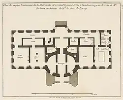 Plan du sous-sol du château-neuf de Montmorency. Mariette, vers 1730.