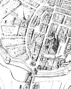 Aspect en 1635, plan Picart, bibliothèque de Reims