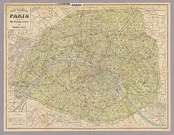 Plan commode de Paris métropolitain et nord-sud, 1925.