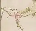 Détail d'un plan d'une chaussée à construire entre Soignies et Enghien par Chrétien Emmanuel Henri Fonson (1729-1798), le 16 octobre 1786.
